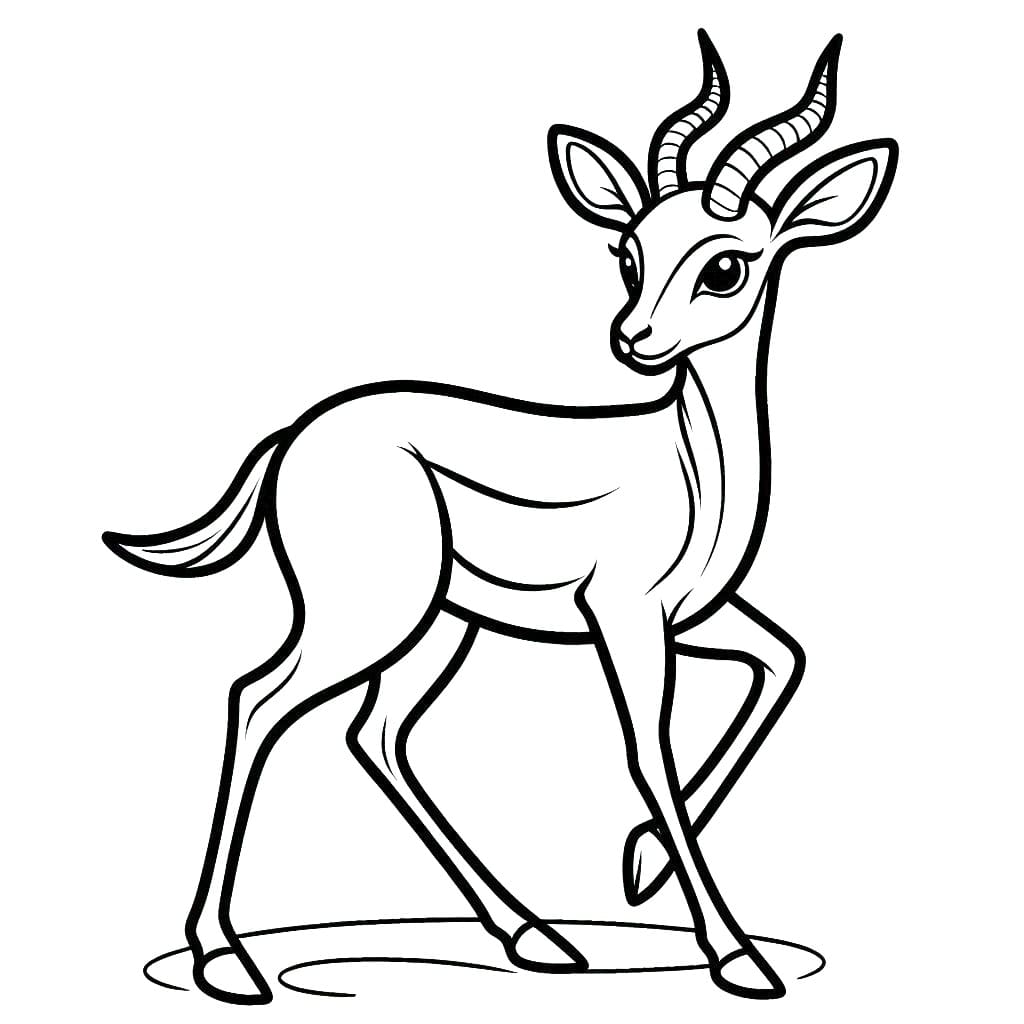 Free printable Gazelle coloring page #219880 from Animals collection Free printable Gazelle coloring page #219880 from Animals collection