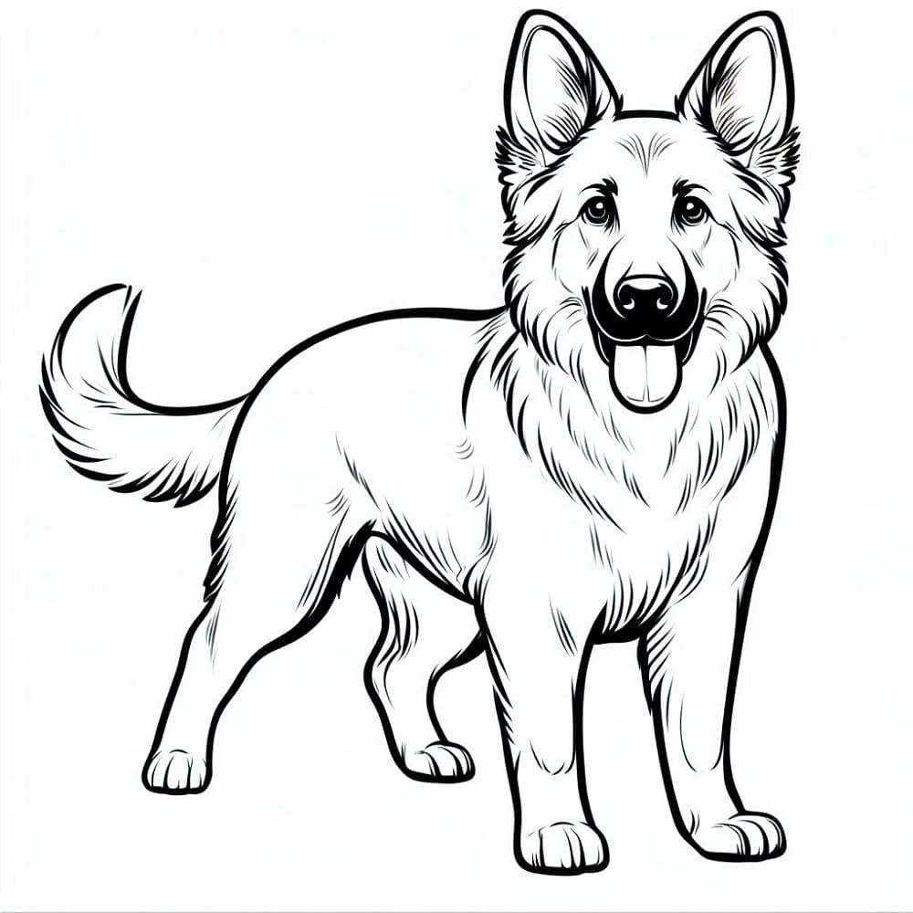 Free printable German Shepherd coloring page #214086 from Animals collection