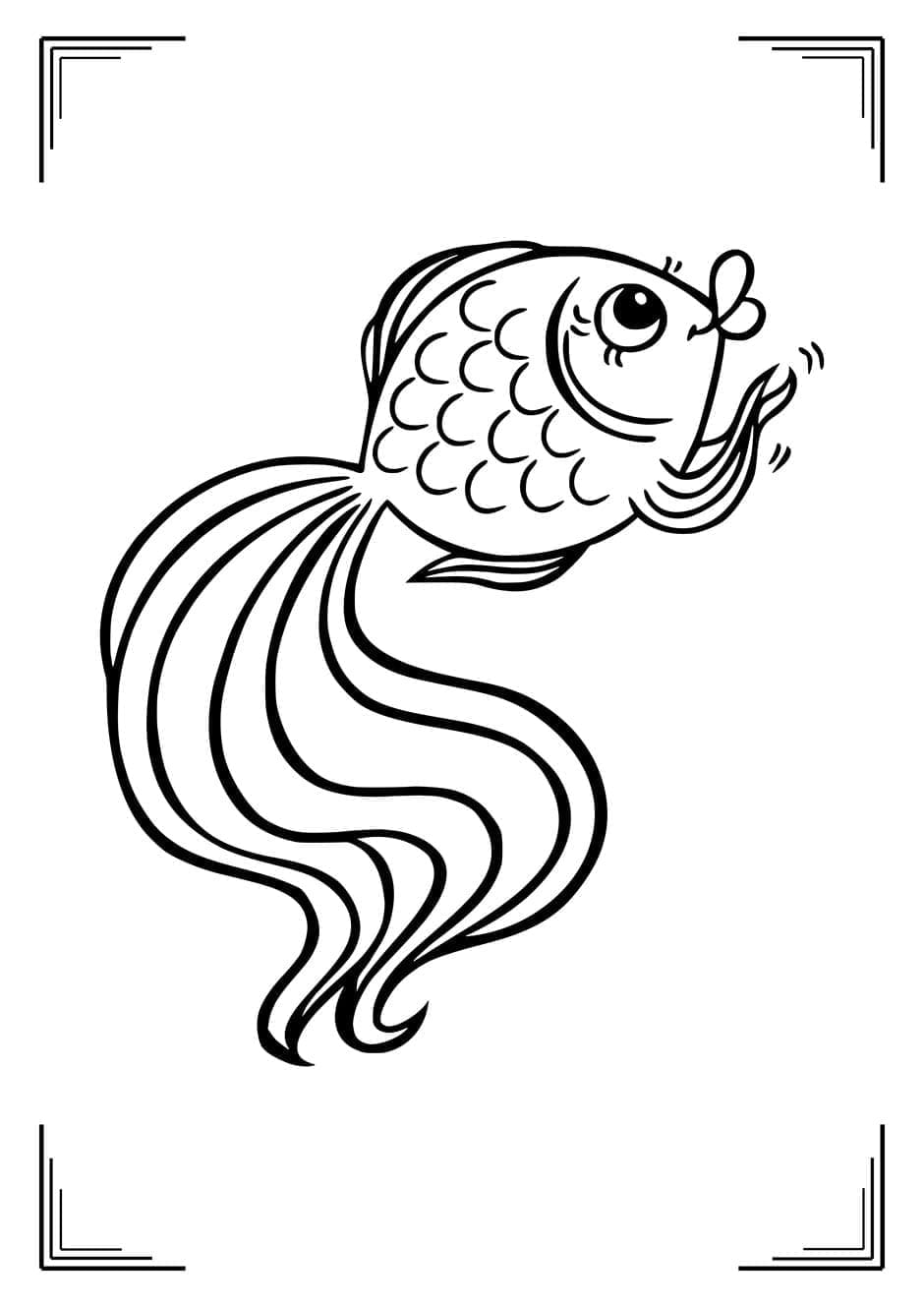 Free printable Goldfish coloring page #208322 from Animals collection Free printable Goldfish coloring page #208322 from Animals collection