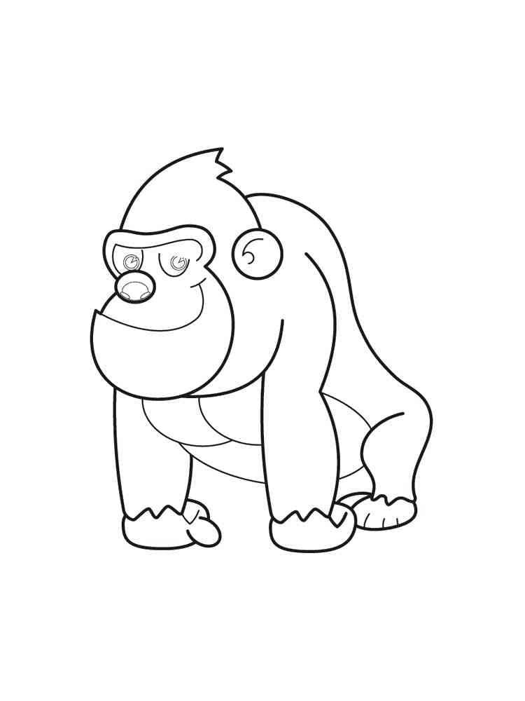 Free printable Gorilla coloring page #188954 from Animals collection Free printable Gorilla coloring page #188954 from Animals collection