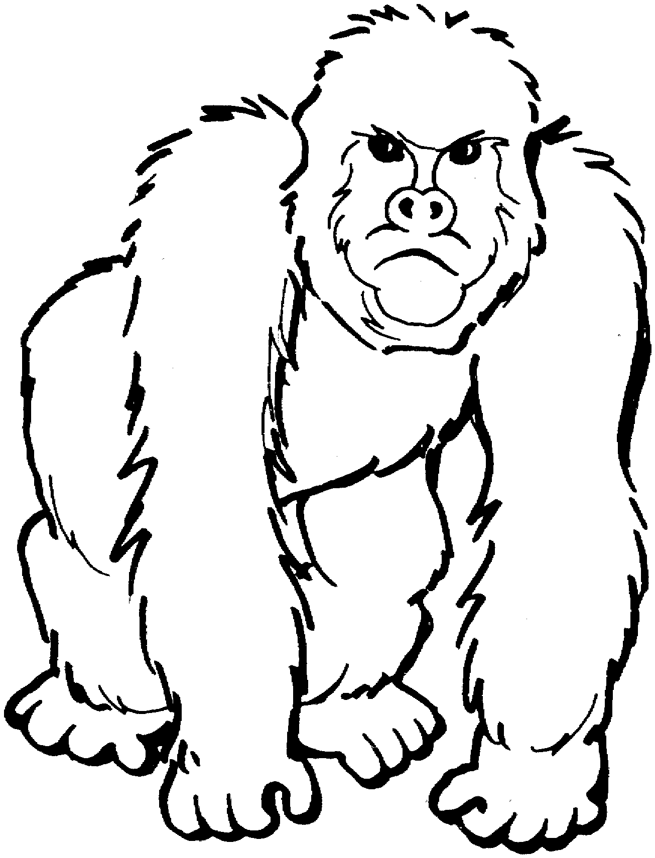 Coloring page: Gorilla (Animals) #7419 - Free Printable Coloring Pages