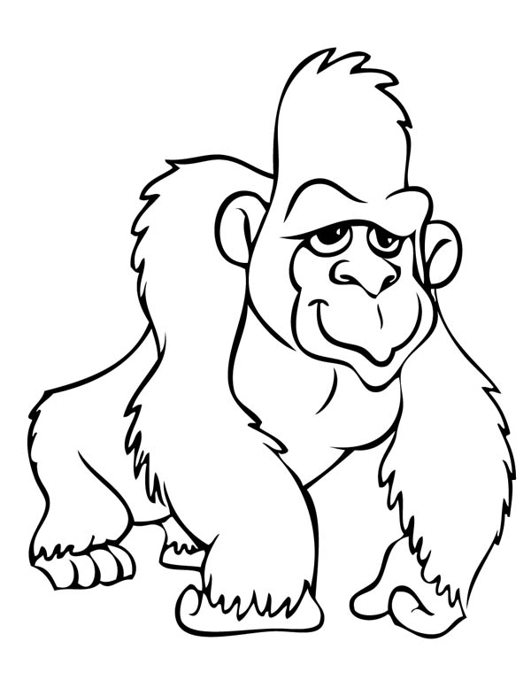 Coloring page: Gorilla (Animals) #7427 - Free Printable Coloring Pages
