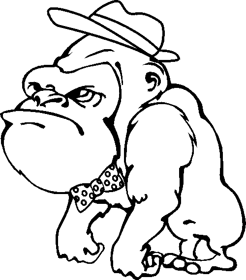 Coloring page: Gorilla (Animals) #7430 - Free Printable Coloring Pages