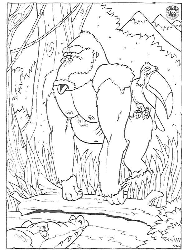 Coloring page: Gorilla (Animals) #7432 - Free Printable Coloring Pages