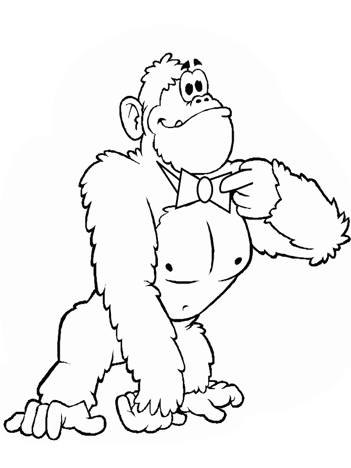 Coloring page: Gorilla (Animals) #7435 - Free Printable Coloring Pages