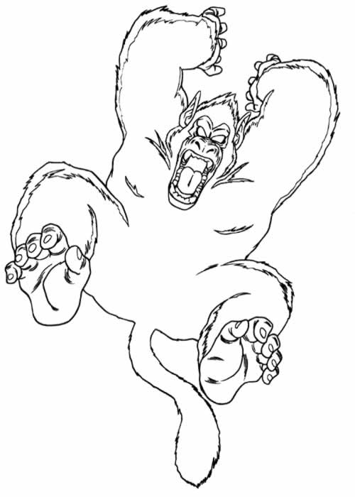 Coloring page: Gorilla (Animals) #7437 - Free Printable Coloring Pages
