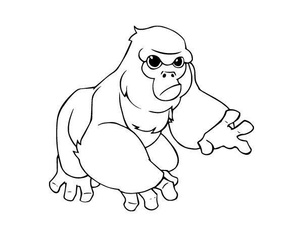 Coloring page: Gorilla (Animals) #7448 - Free Printable Coloring Pages