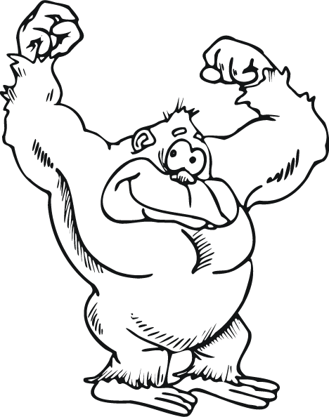 Coloring page: Gorilla (Animals) #7468 - Free Printable Coloring Pages