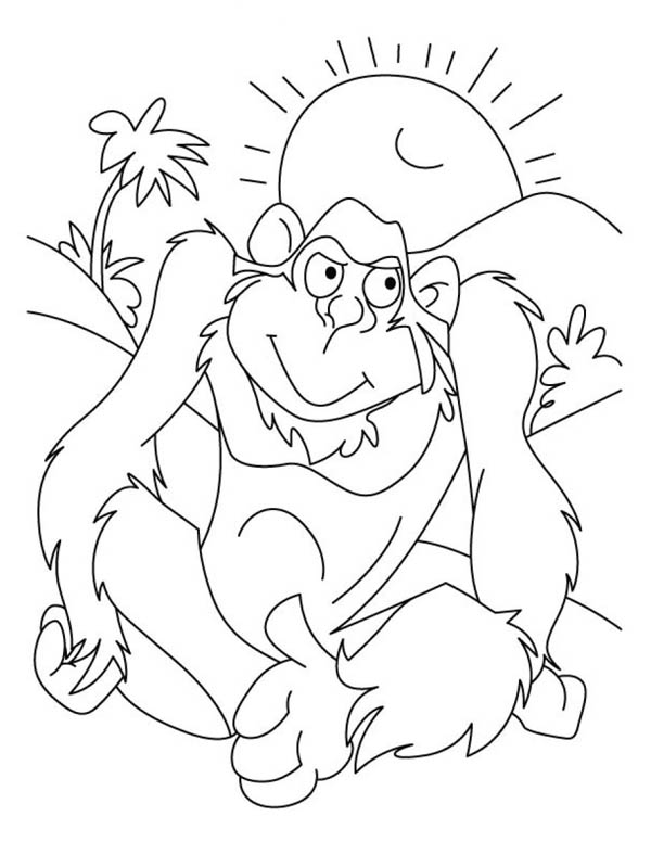 Coloring page: Gorilla (Animals) #7473 - Free Printable Coloring Pages