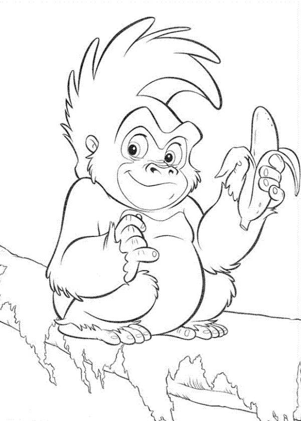Drawing Gorilla #7478 (Animals) – Printable coloring pages