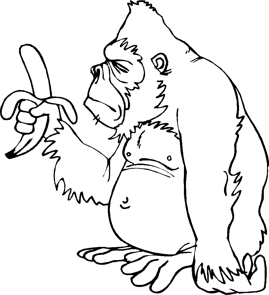 Coloring page: Gorilla (Animals) #7482 - Free Printable Coloring Pages