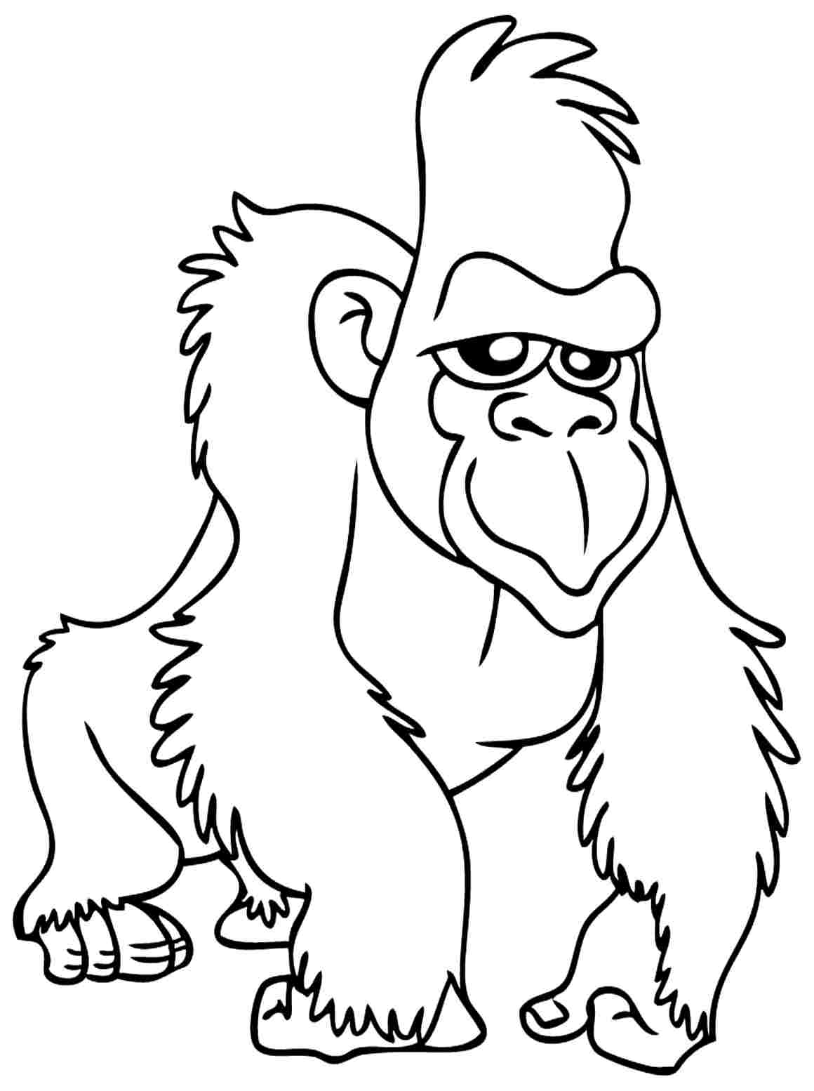 Coloring page: Gorilla (Animals) #7483 - Free Printable Coloring Pages