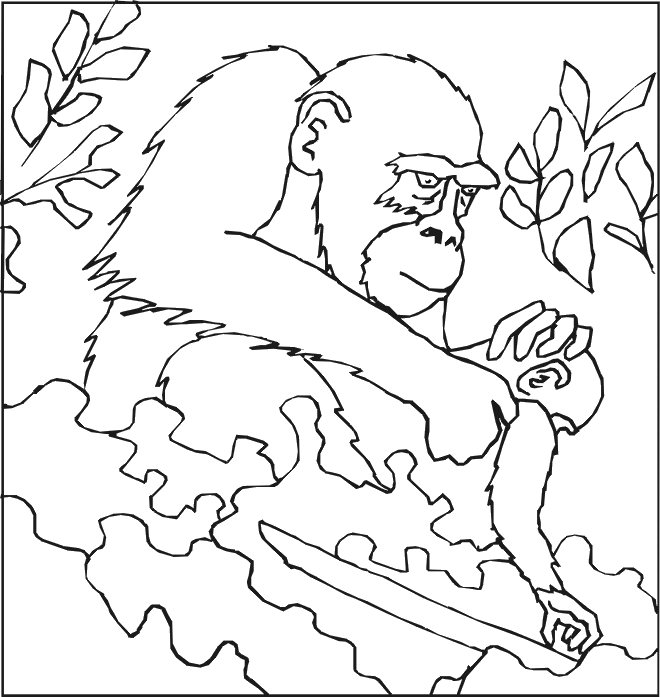 Coloring page: Gorilla (Animals) #7498 - Free Printable Coloring Pages