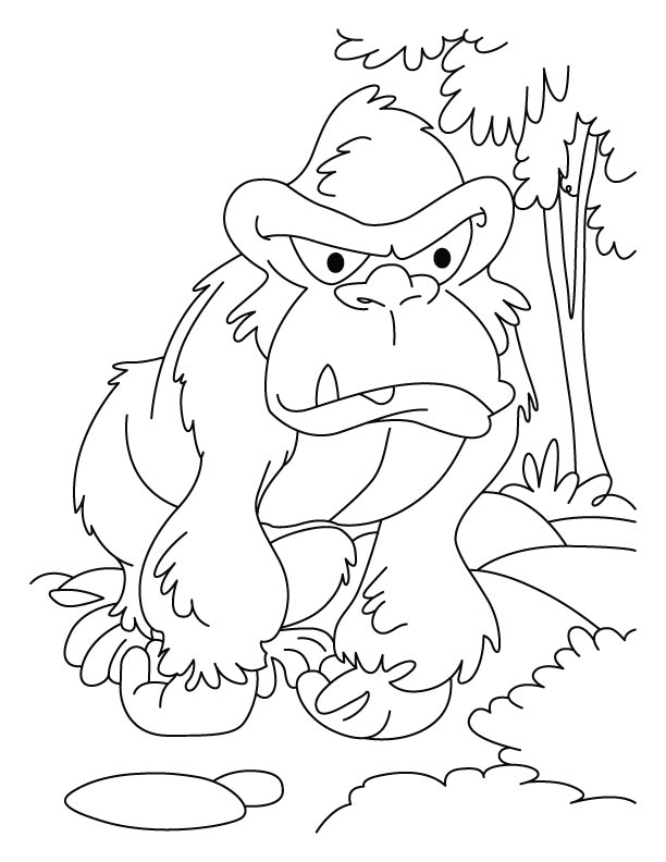 Coloring page: Gorilla (Animals) #7516 - Free Printable Coloring Pages