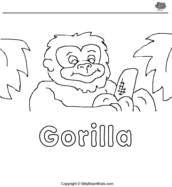 Coloring page: Gorilla (Animals) #7554 - Free Printable Coloring Pages