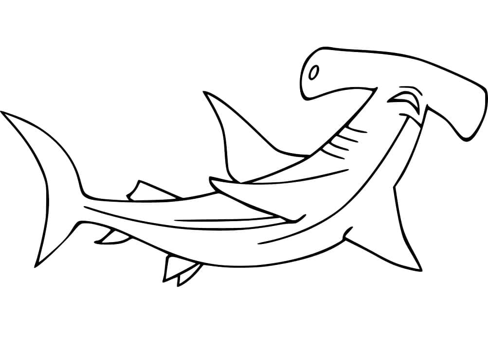 Free printable Hammerhead shark coloring page #221021 from Animals collection