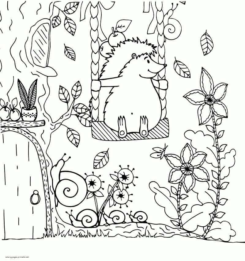 Free printable Hedgehog coloring page #190604 from Animals collection
