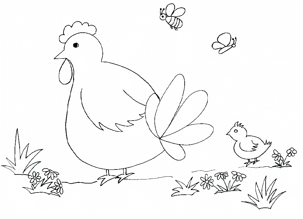 Coloring page: Hen (Animals) #17428 - Free Printable Coloring Pages