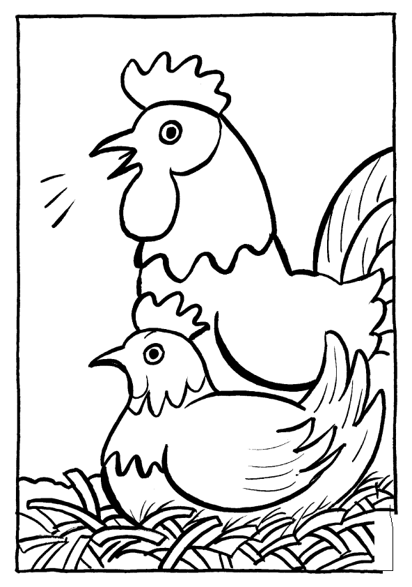 Coloring page: Hen (Animals) #17455 - Free Printable Coloring Pages