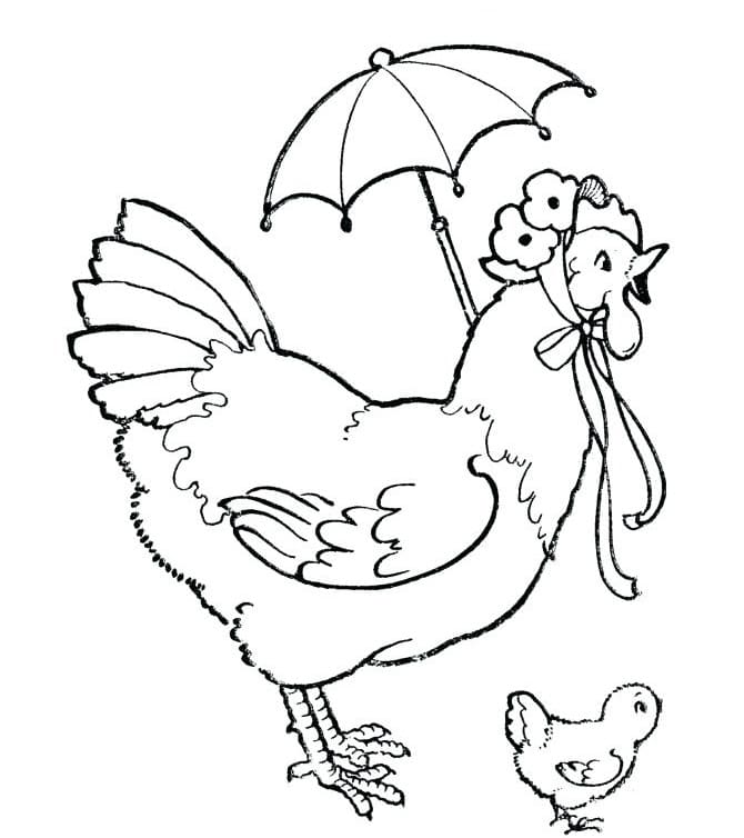 Free printable Hen and Chick coloring page #193184 from Animals collection