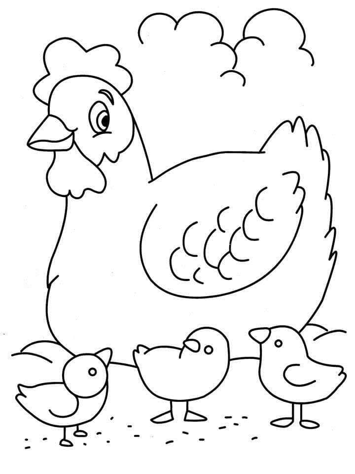 Free printable Hen and Chick coloring page #193188 from Animals collection
