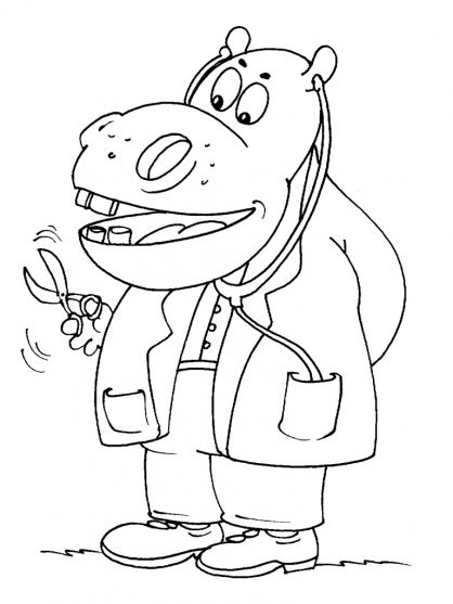 Coloring page: Hippopotamus (Animals) #8795 - Free Printable Coloring Pages
