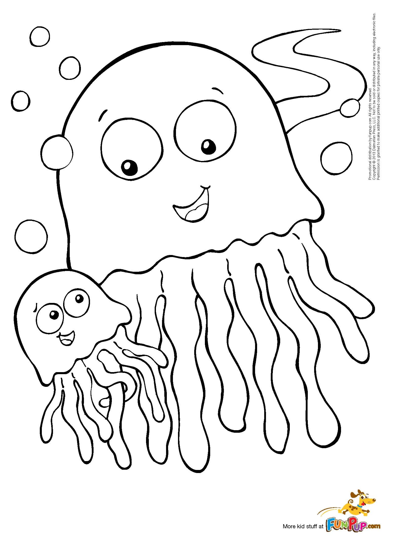 Coloring page: Jellyfish (Animals) #20544 - Free Printable Coloring Pages