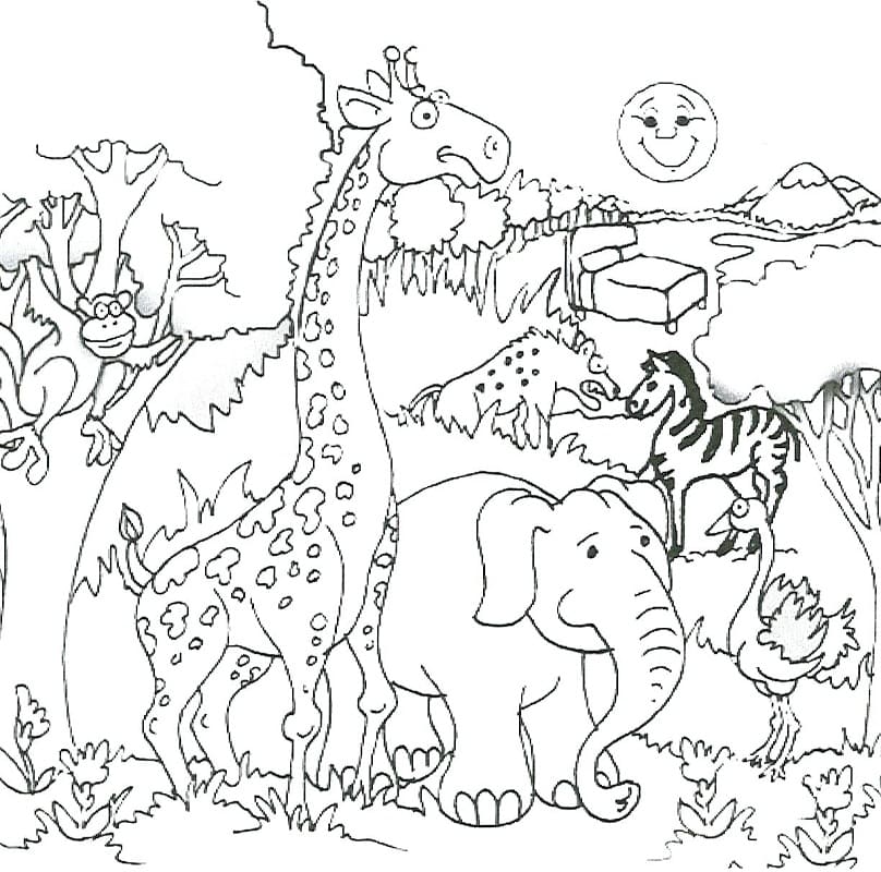 Free printable Jungle coloring page #181006 from Animals collection
