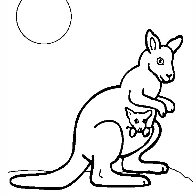 Coloring page: Kangaroo (Animals) #9104 - Free Printable Coloring Pages