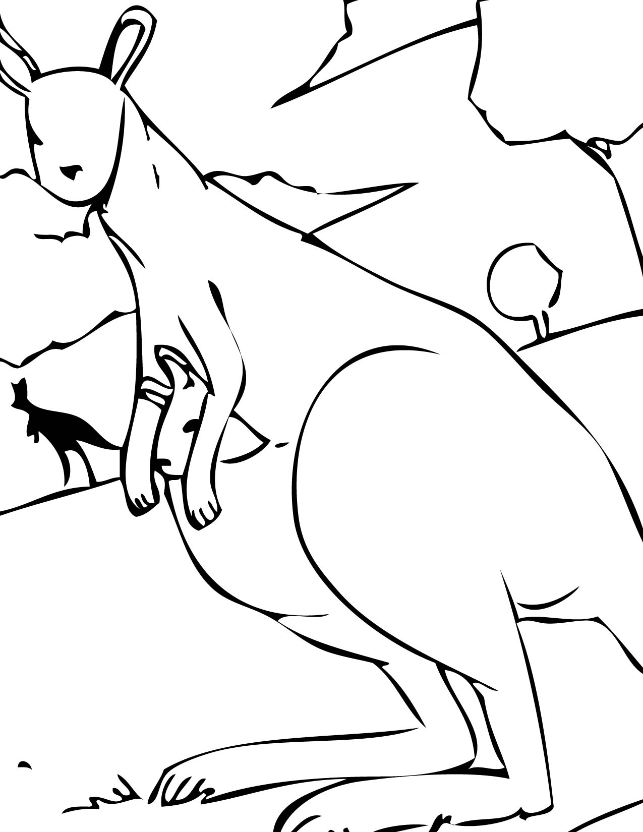 Coloring page: Kangaroo (Animals) #9119 - Free Printable Coloring Pages
