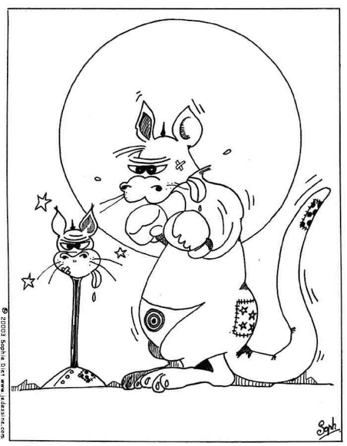 Coloring page: Kangaroo (Animals) #9178 - Free Printable Coloring Pages