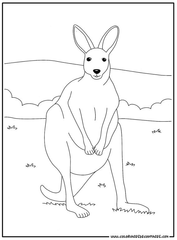 Coloring page: Kangaroo (Animals) #9180 - Free Printable Coloring Pages