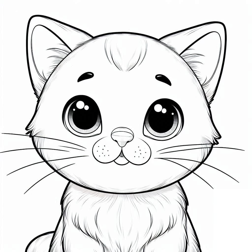 Free printable Kawaii Cat coloring page #216265 from Animals collection