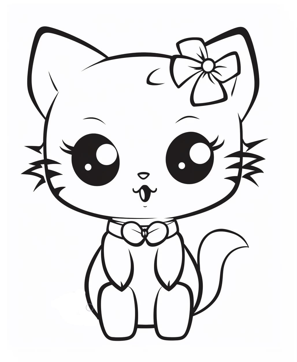 Free printable Kawaii Cat coloring page #216290 from Animals collection