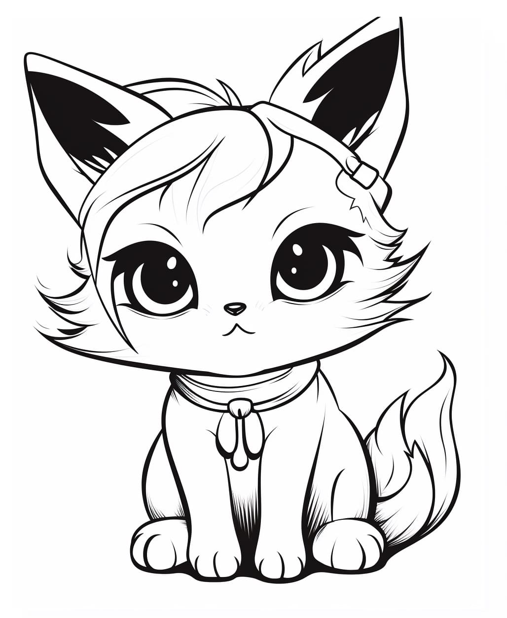 Free printable Kawaii Cat coloring page #216292 from Animals collection
