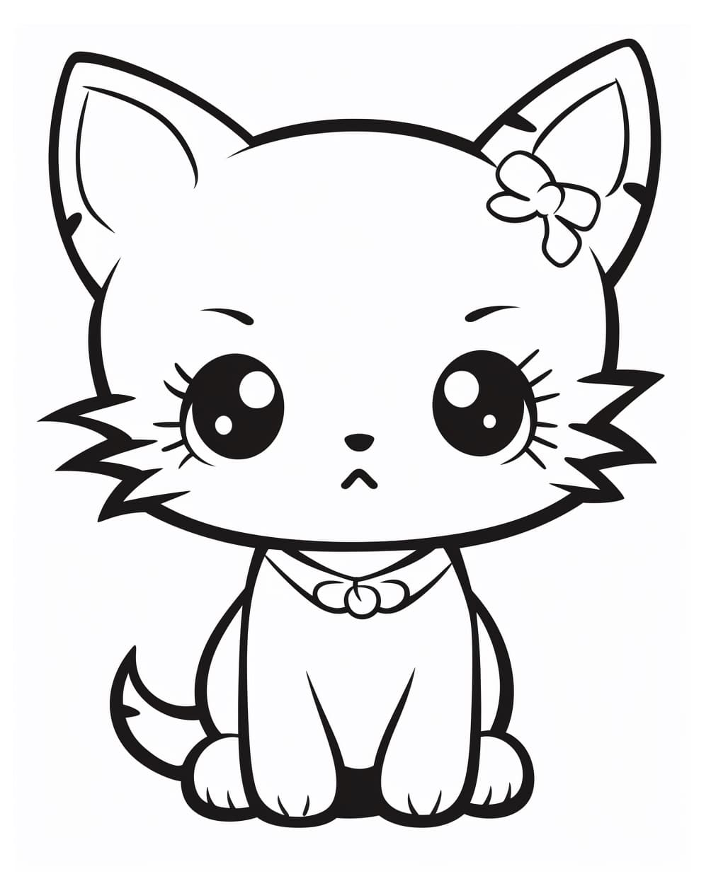Free printable Kawaii Cat coloring page #216295 from Animals collection