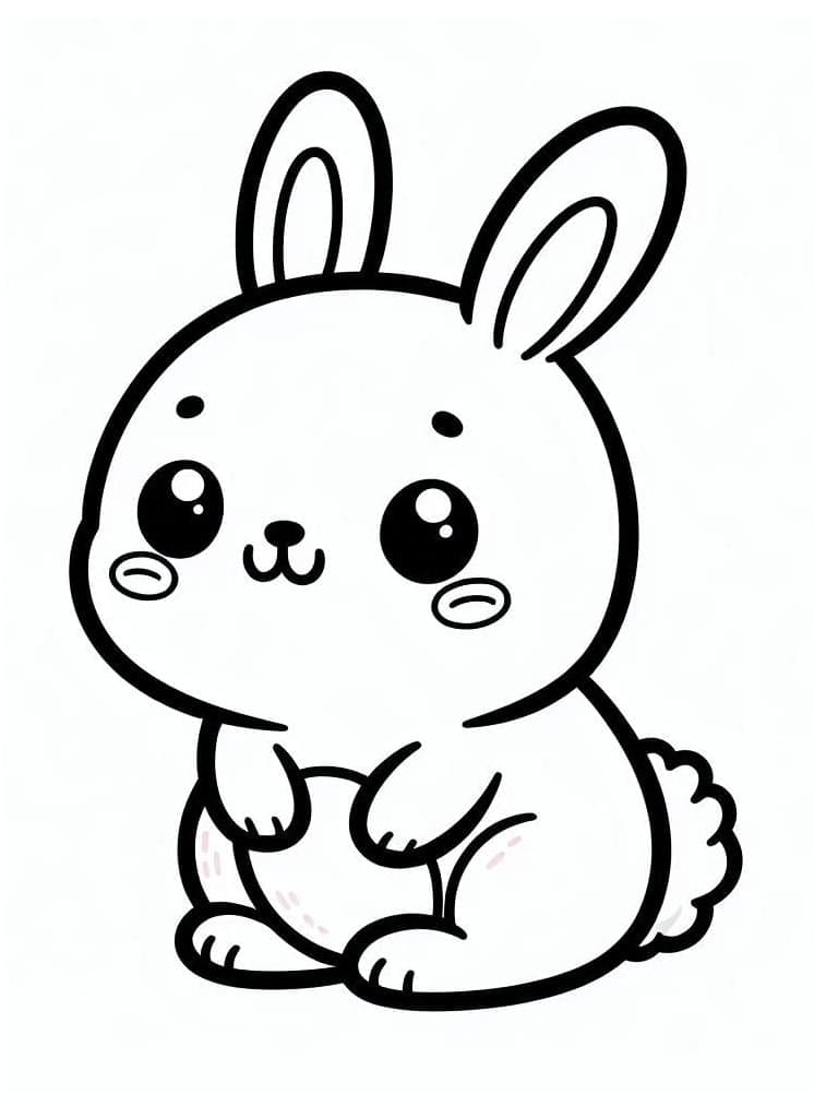 Free printable Kawaii Rabbit coloring page #219191 from Animals collection Free printable Kawaii Rabbit coloring page #219191 from Animals collection