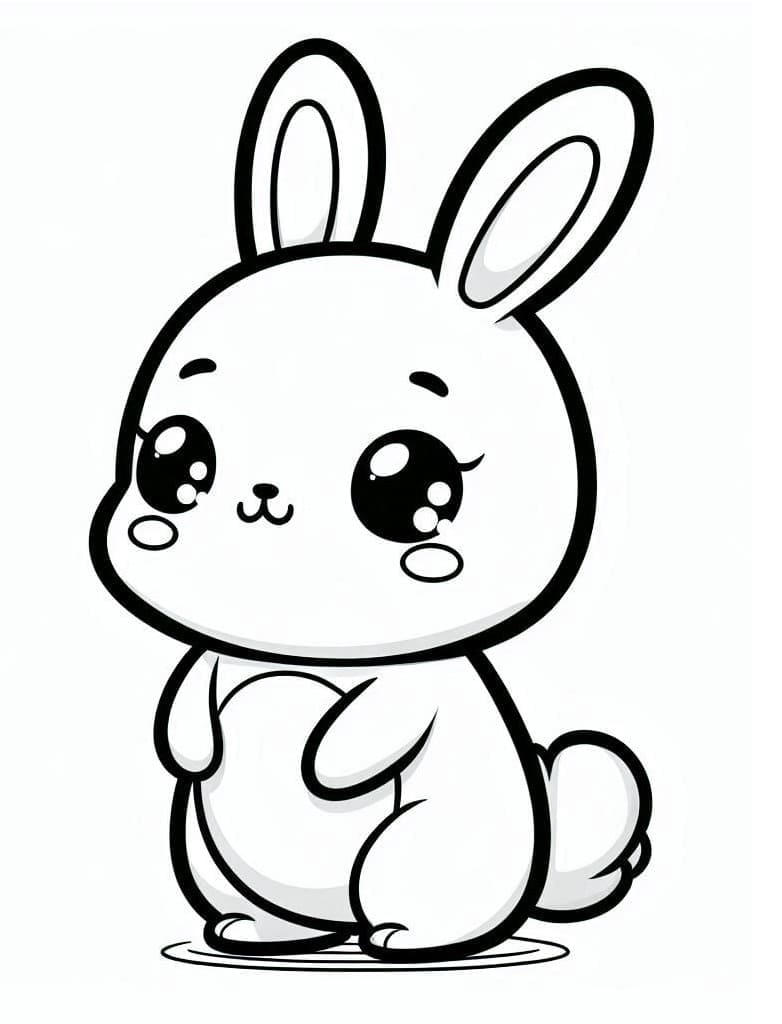 Free printable Kawaii Rabbit coloring page #219193 from Animals collection