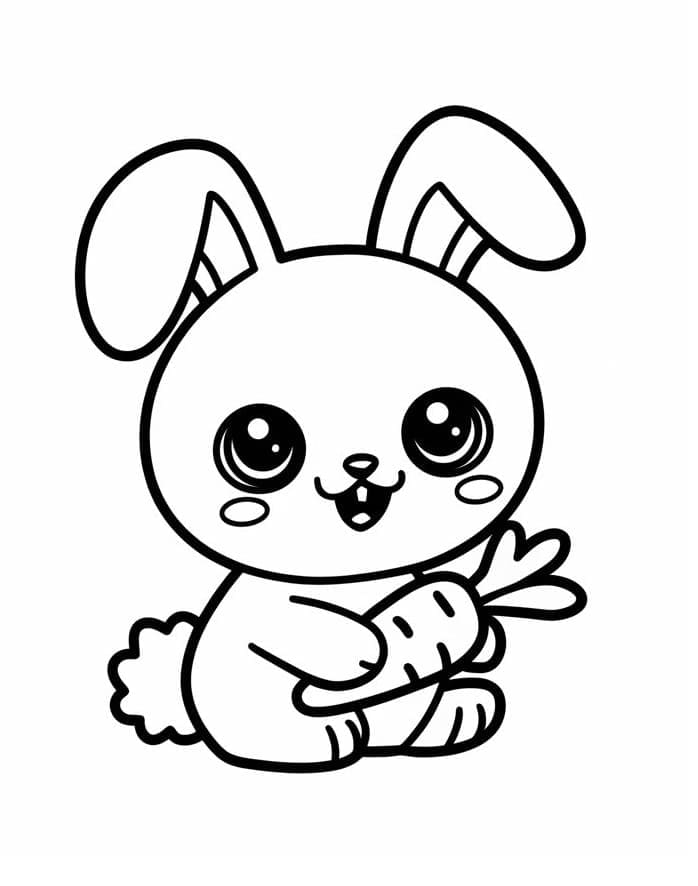 Free printable Kawaii Rabbit coloring page #219200 from Animals collection