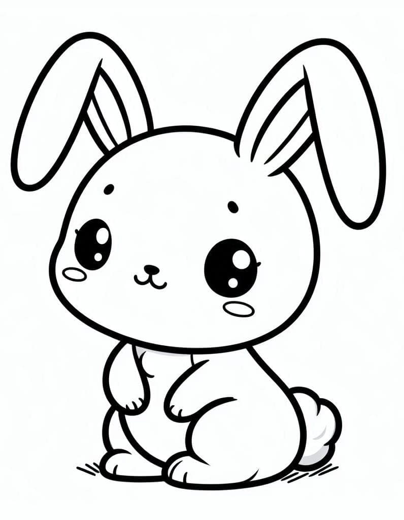 Free printable Kawaii Rabbit coloring page #219209 from Animals collection Free printable Kawaii Rabbit coloring page #219209 from Animals collection
