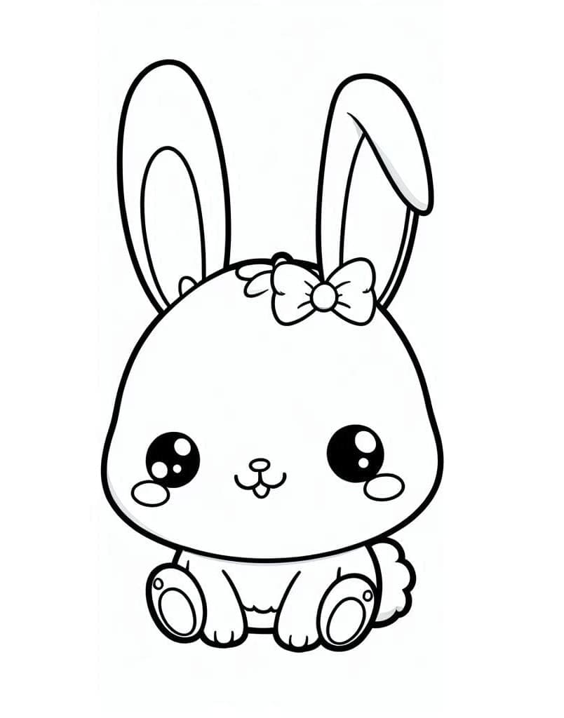 Free printable Kawaii Rabbit coloring page #219212 from Animals collection Free printable Kawaii Rabbit coloring page #219212 from Animals collection
