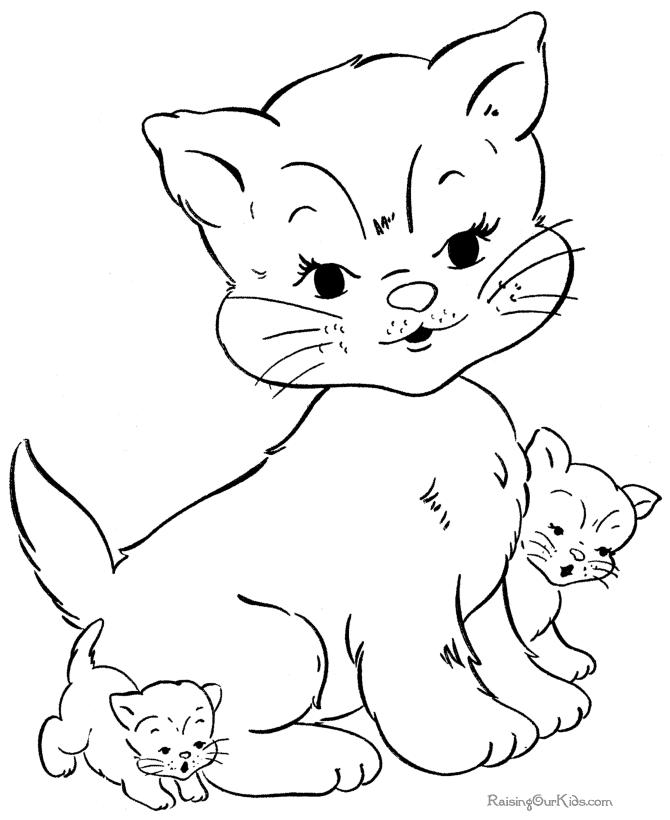 Coloring page: Kitten (Animals) #18064 - Free Printable Coloring Pages