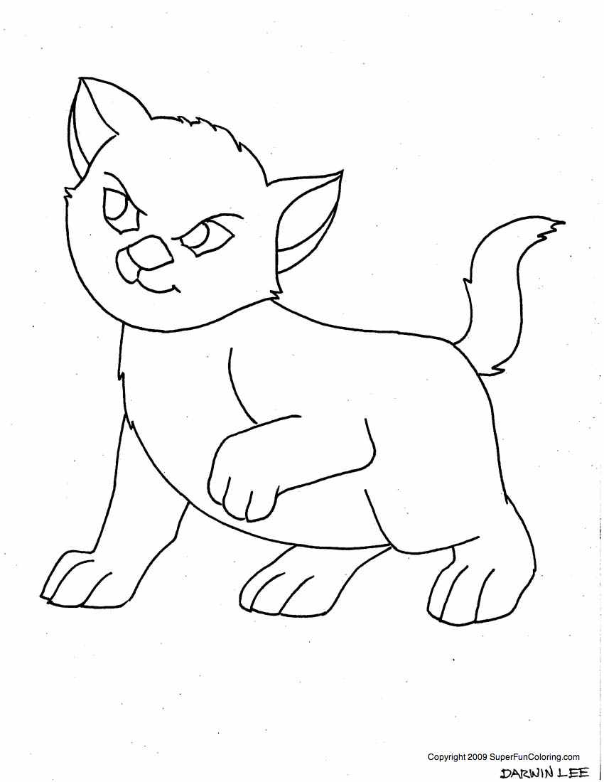 Coloring page: Kitten (Animals) #18069 - Free Printable Coloring Pages