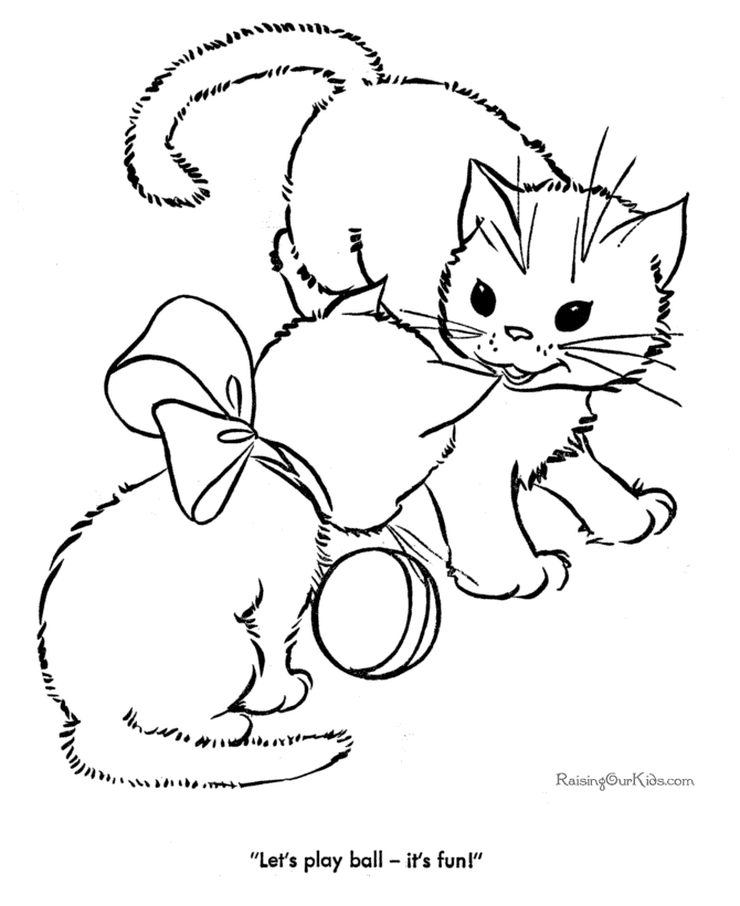 Coloring page: Kitten (Animals) #18092 - Free Printable Coloring Pages