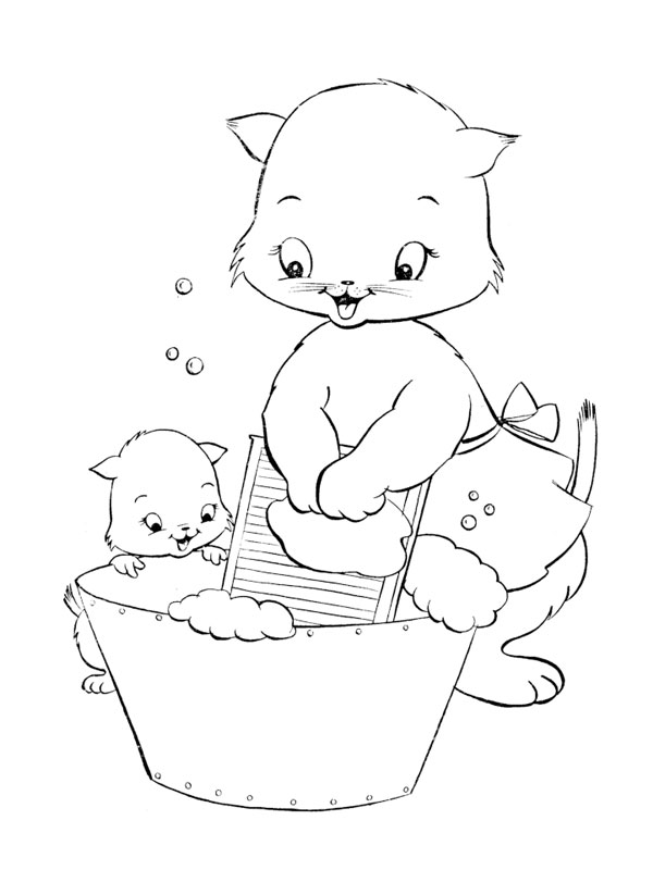 Coloring page: Kitten (Animals) #18156 - Free Printable Coloring Pages