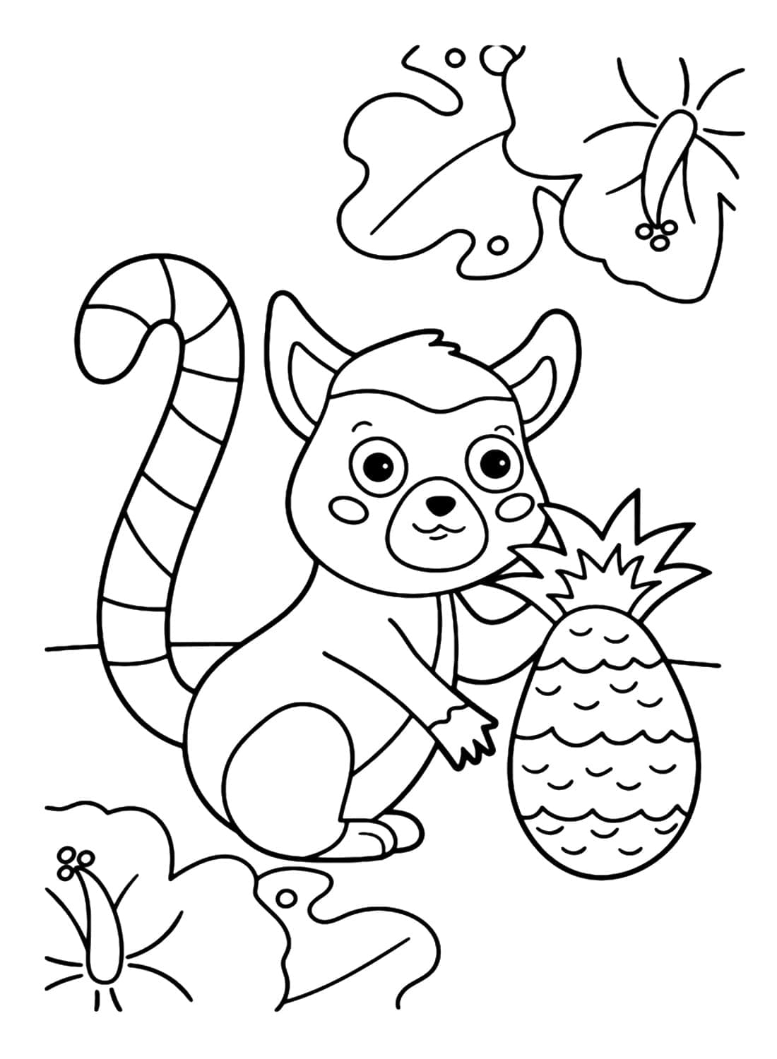 Free printable Lemur coloring page #219672 from Animals collection Free printable Lemur coloring page #219672 from Animals collection