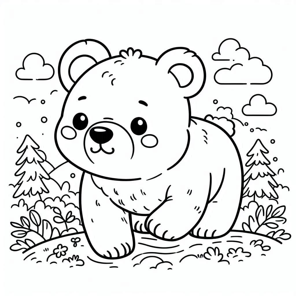 Free printable Little Bear coloring page #214450 from Animals collection Free printable Little Bear coloring page #214450 from Animals collection