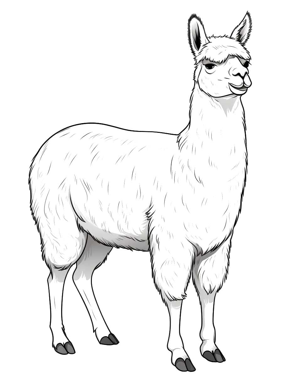 Free printable Llama coloring page #217829 from Animals collection Free printable Llama coloring page #217829 from Animals collection