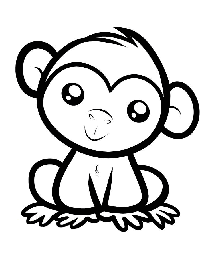 Coloring page: Monkey (Animals) #14140 - Free Printable Coloring Pages