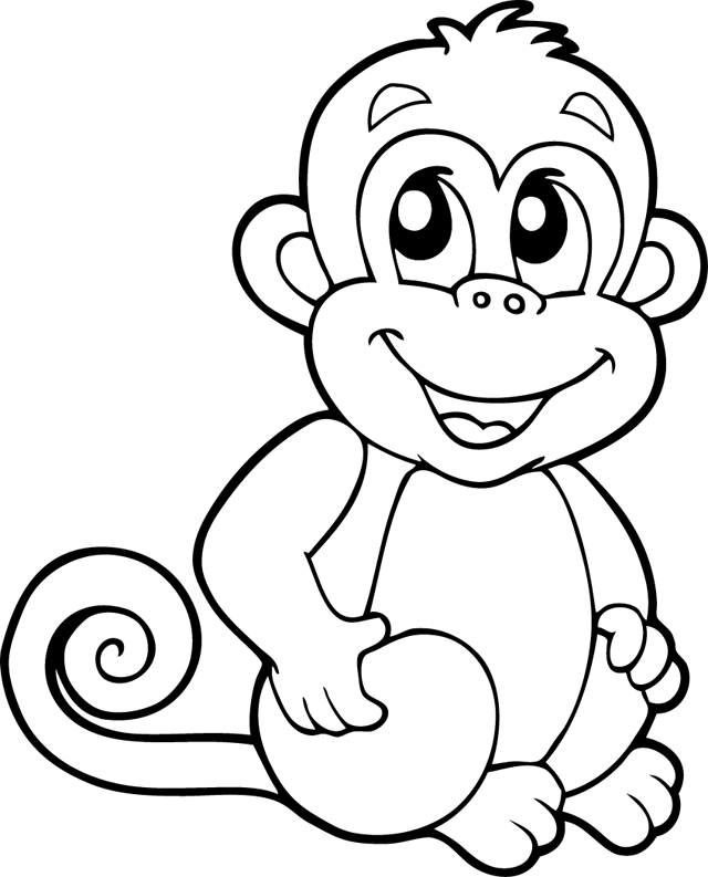 Coloring page: Monkey (Animals) #14150 - Free Printable Coloring Pages